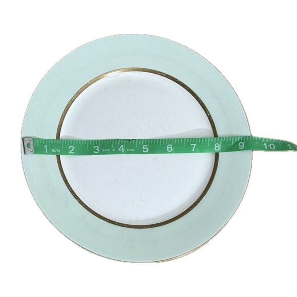 Vintage American Chinaware Spring Dinner Plate
- Mint Green with Gold Rim - Picture 2 of 5